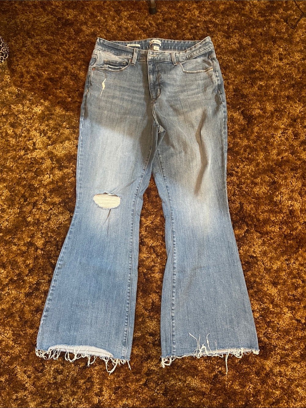 Ava & Viv Light Blue Distressed Flared Jeans